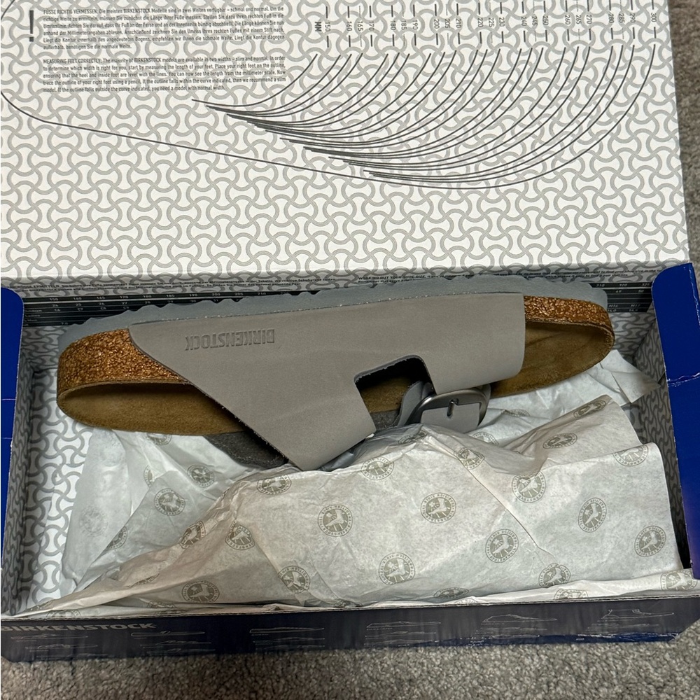 Brand New Birkenstock Arizona Big Buckle Dove Gray Sandals Size 38 Narrow - Picture 4 of 6
